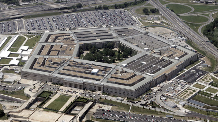 An aerial view of the Pentagon Building in Washington.